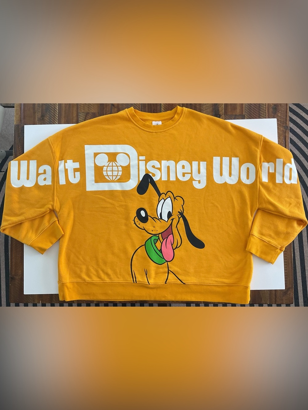 Walt Disney World Pluto Yellow Oversized Pullover Sweatshirt Size XL - Picture 14 of 15